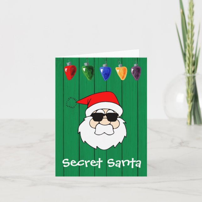 Festiva Tarjeta de regalo secreto de Papá Noel (Anverso)