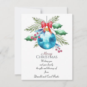 Festiva Tarjeta de regalo y bendición para Navidades plano