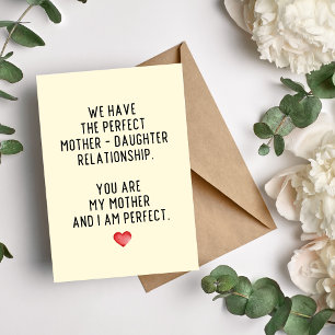 Festiva Tarjeta de Relación Perfecta Madre Hija