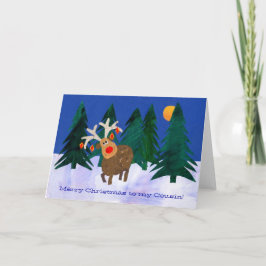 Festiva Tarjeta de reno para navidades al Personalizar