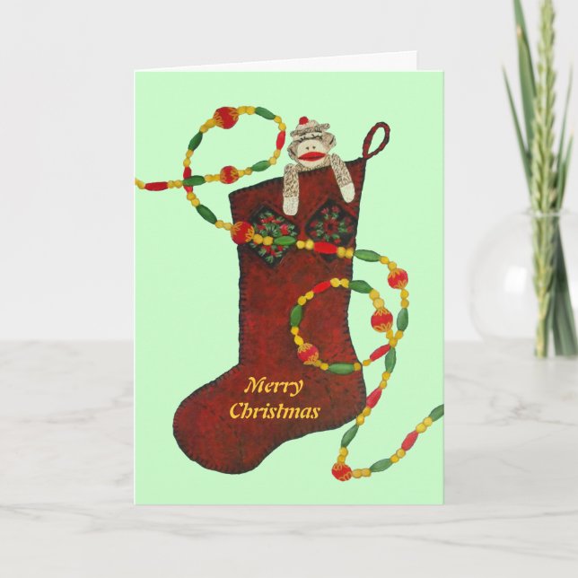 Festiva Tarjeta de reposición de Navidades de monos de med (Anverso)