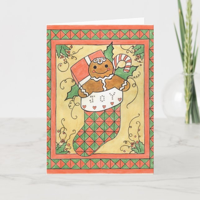 Festiva Tarjeta de reposición de pan de jengibre (Anverso)