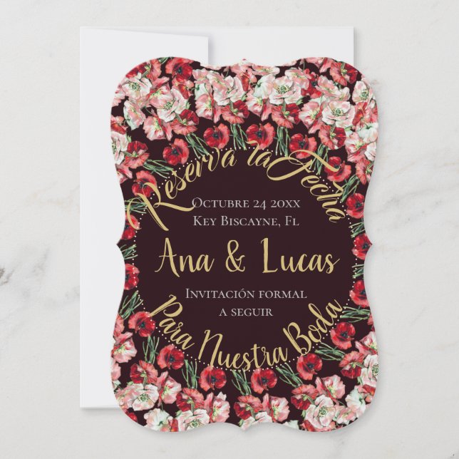 Festiva Tarjeta de reserva de fecha| Reserva la fecha de e (Anverso)