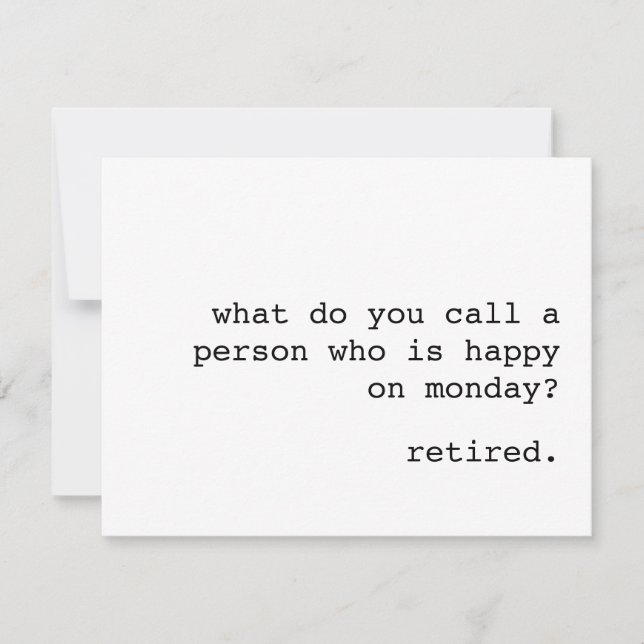 Festiva tarjeta de retiro divertida / qué se llama a una p (Anverso)