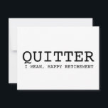 Festiva tarjeta de retiro divertida | quitador, me refiero<br><div class="desc">tarjeta de retiro divertida | quitarse,  me refiero a la jubilación feliz | tarjeta de retiro de compañeros de trabajo | nueva tarjeta de trabajo | tarjeta para coworker | compañeros de trabajo abandonando</div>