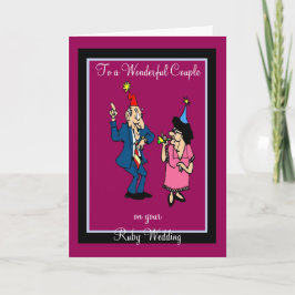 FESTIVA TARJETA DE REUNIÓN DE RUBY BODA ANIVERSARY