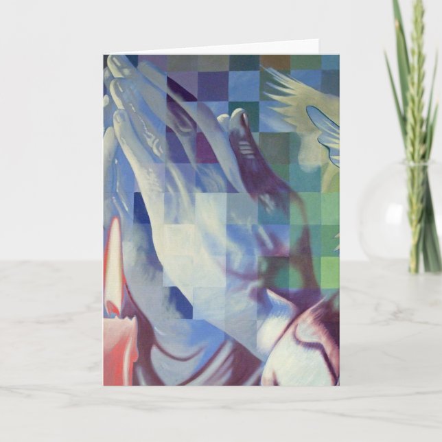 Festiva Tarjeta de rogación de las manos (Anverso)