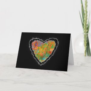 Festiva Tarjeta de romance de amor para el corazón impresi
