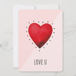 Festiva Tarjeta de romance del corazón rojo