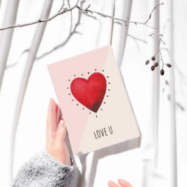 Festiva Tarjeta de romance del corazón rojo