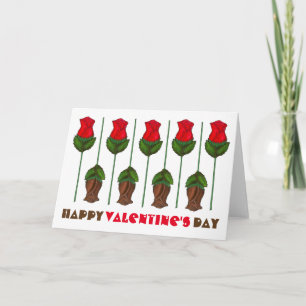 Festiva Tarjeta de Rosa de chocolate Rosa el día de San Va