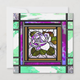 Festiva Tarjeta de Rosa de deco rosa de vidrio con mango v