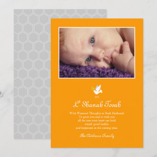 Festiva Tarjeta de Rosh Hashaná de Paloma de la Paz Shana 