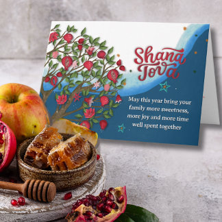 Festiva Tarjeta de Rosh Hashaná Shana Tova de Granado