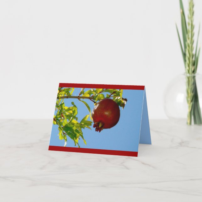 Festiva Tarjeta de Rosh Hashanah de la granada (Anverso)