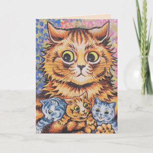 FESTIVA TARJETA DE SALUD DE LOS GATOS DE LOUIS WAIN DE CUM