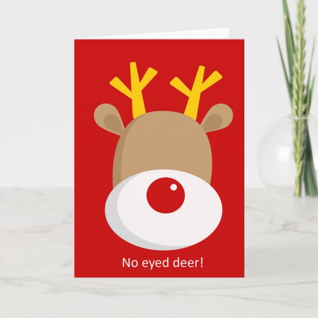 Festiva Tarjeta de saludo a los renos 'No Eyed Deer' (Anverso)