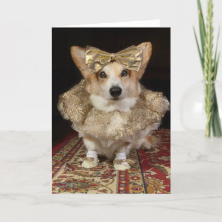 Festiva Tarjeta de saludo Ballerina Corgi Blank
