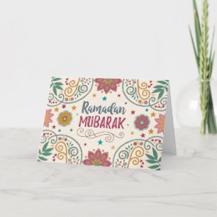 Festiva Tarjeta de saludo Caligrafía de patrones de Ramadá
