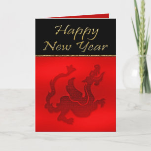 Festiva Tarjeta de saludo china de Año Nuevo con dragón