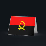 Festiva tarjeta de saludo con bandera angola<br><div class="desc">tarjeta de saludo con bandera angola. NOTA: puede eliminar el nombre de la tienda y la imagen en la parte posterior de la tarjeta. Haga clic en editar y eliminar.</div>