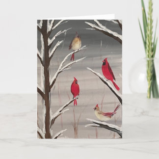 Festiva Tarjeta de saludo con cardenales