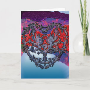 Festiva Tarjeta De Saludo Corazón Y Palomas