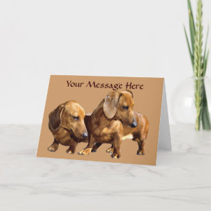 Festiva Tarjeta de saludo Dachshund Smoothies