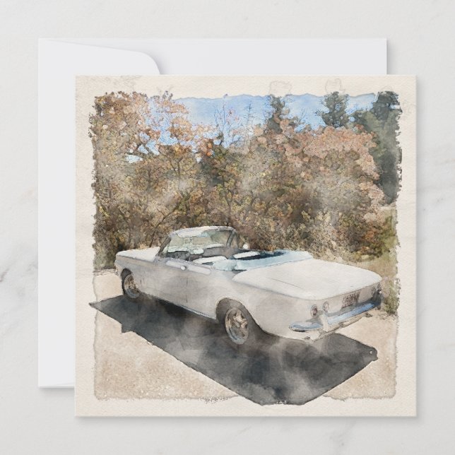 Festiva Tarjeta de saludo de acuarela convertible de corva (Anverso)