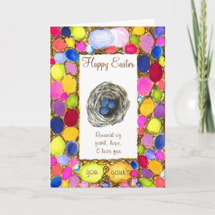 Festiva Tarjeta de saludo de Anidación de Huevos de Pascua