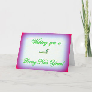 Festiva Tarjeta de saludo de Año Nuevo Loony