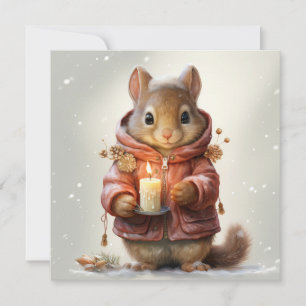 Festiva Tarjeta de saludo de ardilla para navidades