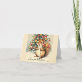 Festiva Tarjeta de saludo de ardilla para navidades - En b