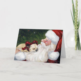 Festiva Tarjeta de saludo de arte canino "Chihuahua Cosy N