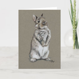 Festiva Tarjeta de saludo de arte conejo