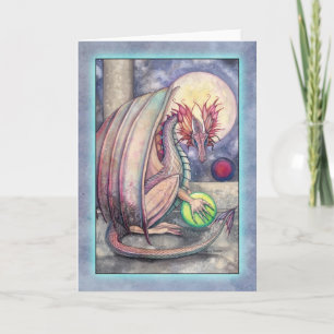Festiva Tarjeta de saludo de arte de la fantasía de Dragon