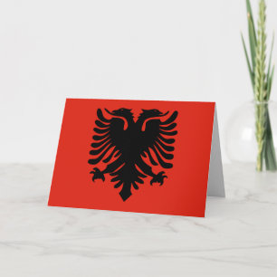 Festiva tarjeta de saludo de bandera albania