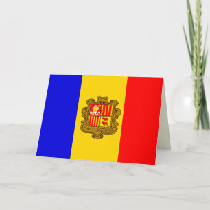 Festiva tarjeta de saludo de bandera andorra
