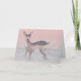 Festiva Tarjeta de saludo de boceto acuático "Deer"