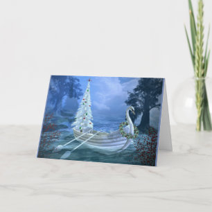 Festiva Tarjeta de saludo de bonito Swam Christrmas