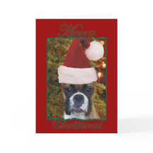 tarjeta de saludo de boxeador de navidades