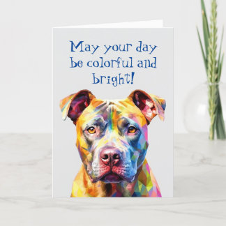 Festiva Tarjeta de saludo de Bulldog poligonal colorido