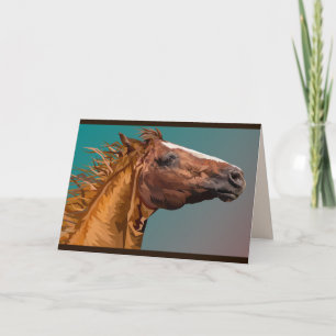 Festiva tarjeta de saludo de cabeza de caballo
