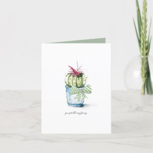 Festiva Tarjeta De Saludo De Cactus Para El Cumpleaños De 