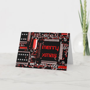 Festiva Tarjeta de saludo de Circuit Red 2 'Merry Xmas'