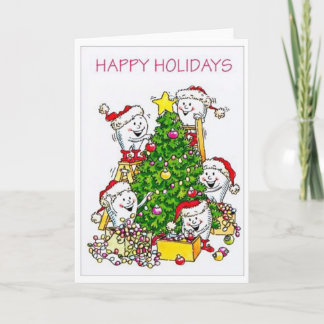 Festiva Tarjeta de saludo de Dentista de Dientes navidades