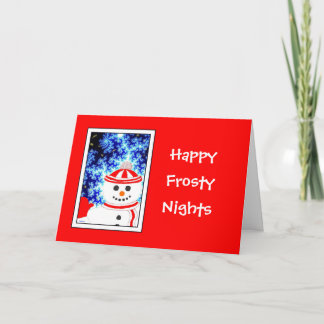 Festiva Tarjeta De Saludo De Diseño Noche De FROSTY Snowma