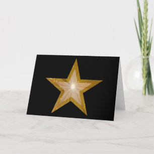 Festiva Tarjeta de saludo de dos tonos Gold Star negro