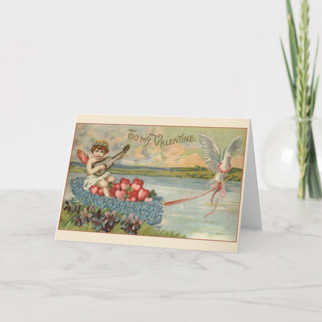 Festiva Tarjeta de saludo de El día de San Valentín Cupido (Anverso)