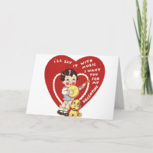 Festiva Tarjeta de saludo de El día de San Valentín de mús